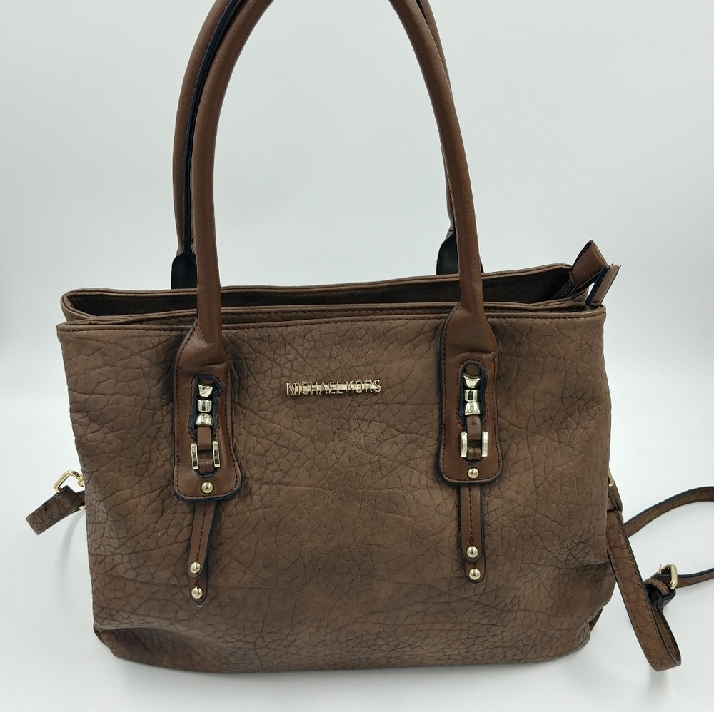 Michael Kors Large Top Zip Women's Shoulder Bag. Brown Vegan Leather.
